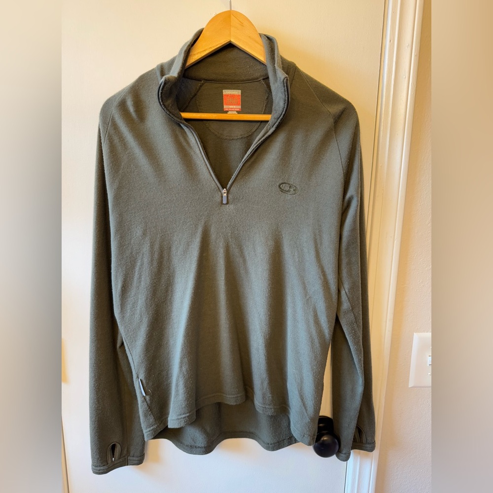 Icebreaker Medium Green Pullover 1/4 Quarter Zip 260